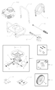 Page A Diagram and Parts List for 020393-0  Briggs and Stratton Pressure Washer